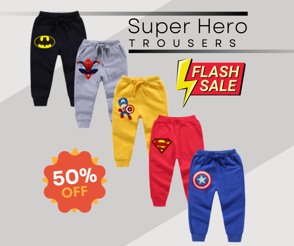 Pack of 5 Super Hero Logo Warm Trousers