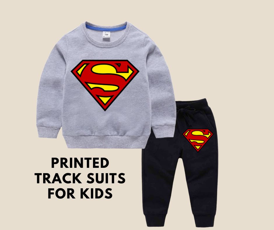 Super Man Printed Track Suit For Kids