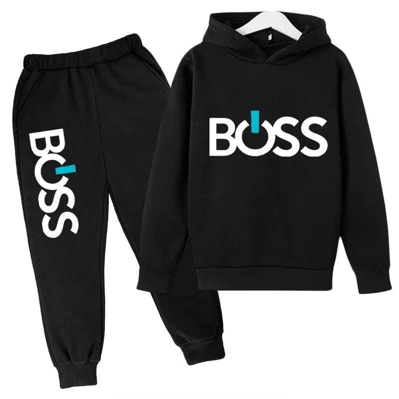 Boss Printed Hooded Track Suit For Kids