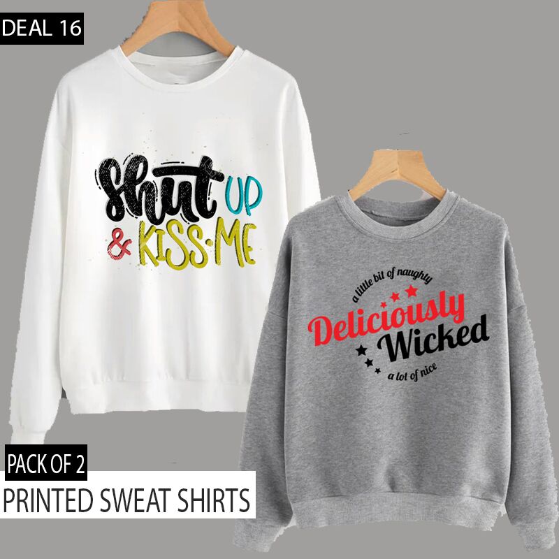 PACK OF 2 PRINTED SWEAT SHIRTS (DEAL 16)