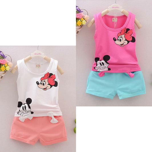 Buy 1 Get 1 Free M&M Short Printed Sando Suits for Girls