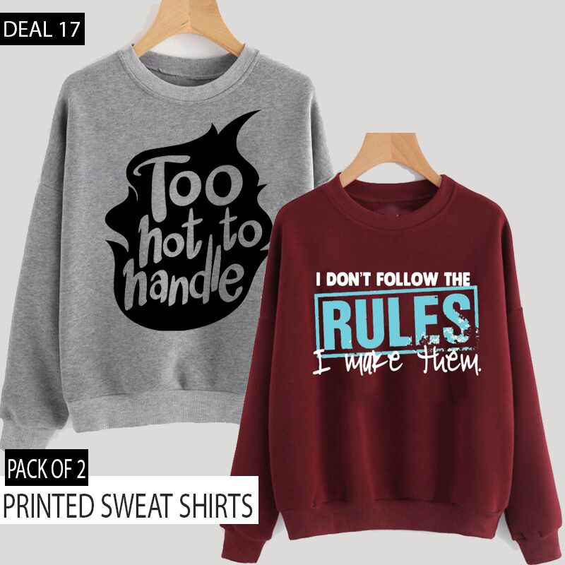 PACK OF 2 PRINTED SWEAT SHIRTS (DEAL 17)