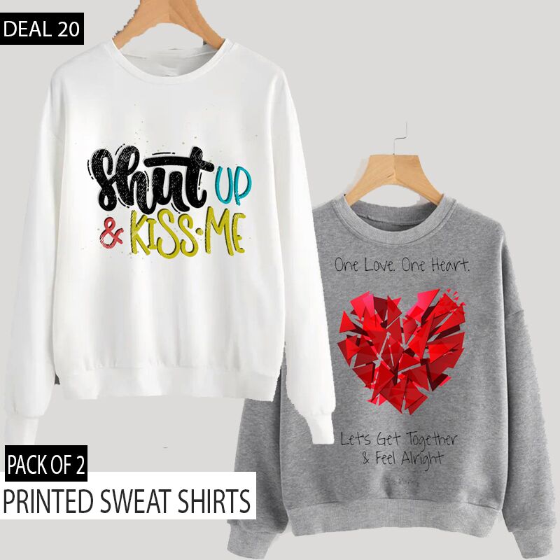 PACK OF 2 PRINTED SWEAT SHIRTS (DEAL 20)
