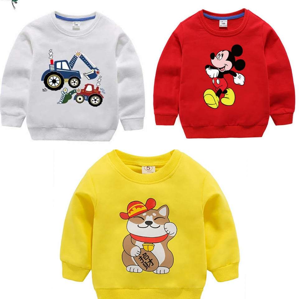 Pack of 3 Printed Sweat Shirts For Kids