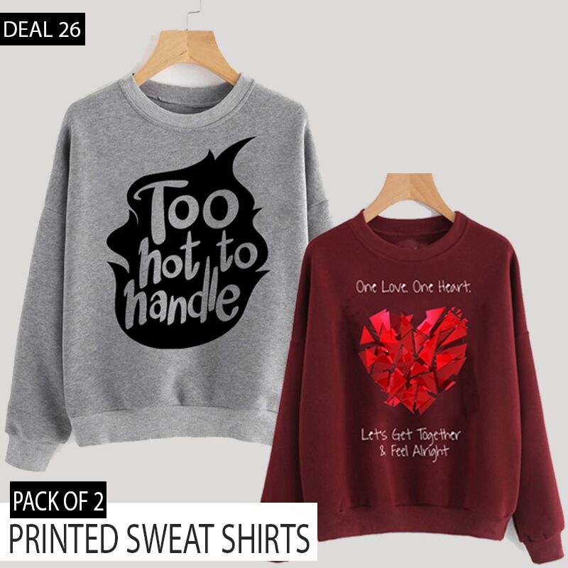 PACK OF 2 PRINTED SWEAT SHIRTS (DEAL 26)