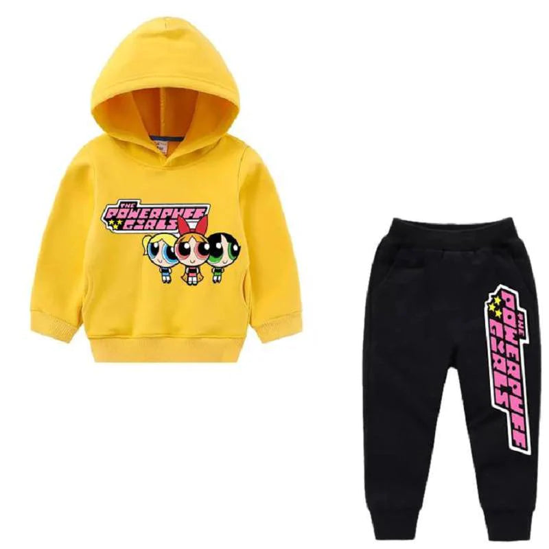 Power Puff Hooded Track Suit For Kids