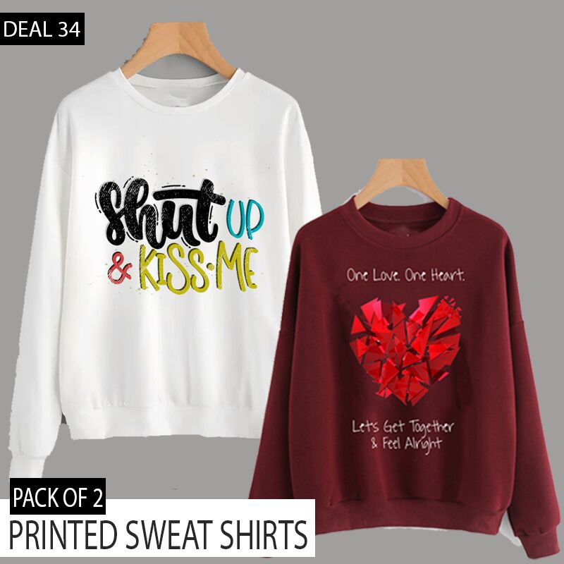 PACK OF 2 PRINTED SWEAT SHIRTS (DEAL 34)