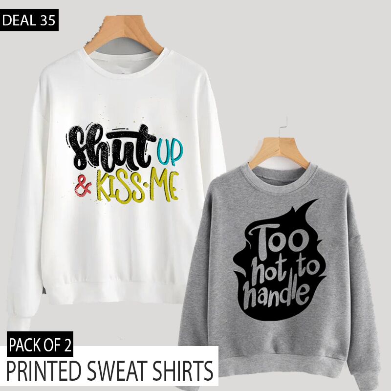 PACK OF 2 PRINTED SWEAT SHIRTS (DEAL 35)