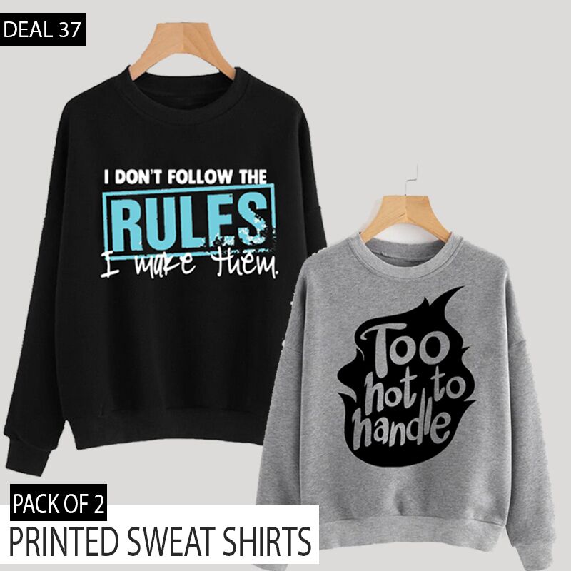 PACK OF 2 PRINTED SWEAT SHIRTS (DEAL 37)
