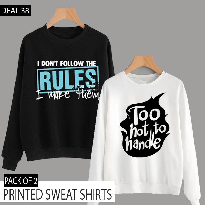 PACK OF 2 PRINTED SWEAT SHIRTS (DEAL 38)