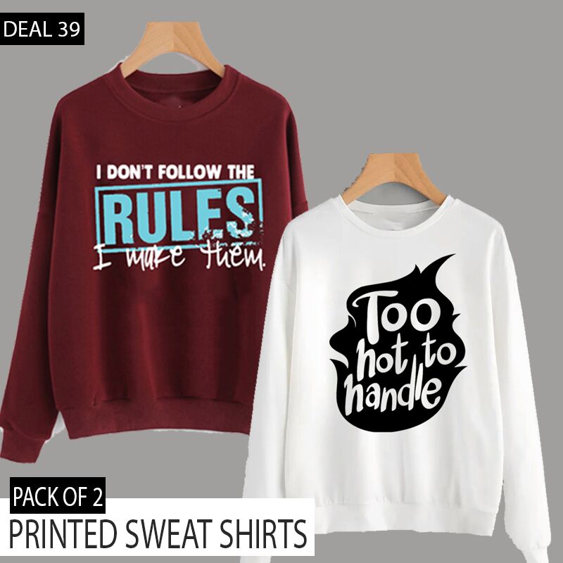 PACK OF 2 PRINTED SWEAT SHIRTS (DEAL 39)