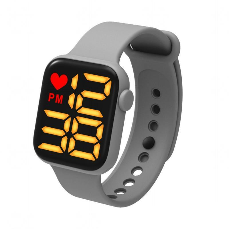 Sport LED Watch Square Grey digital watch for Men and Women