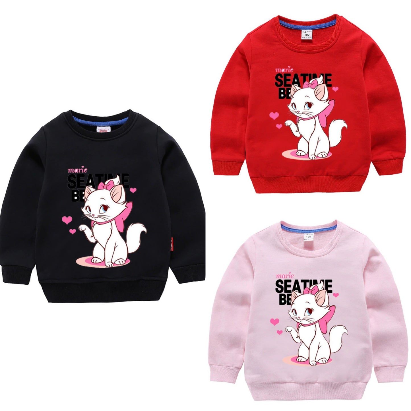 PACK OF 3 PRINTED KIDS SWEAT SHIRTS FOR GIRLS (Print 203)