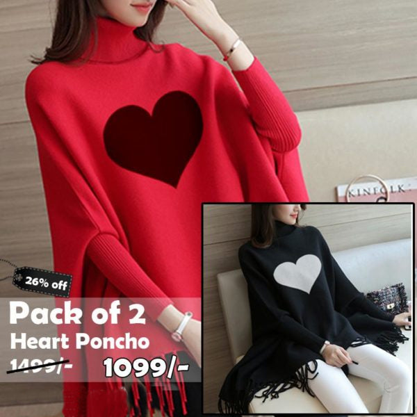 Pack of 2 Heart Poncho