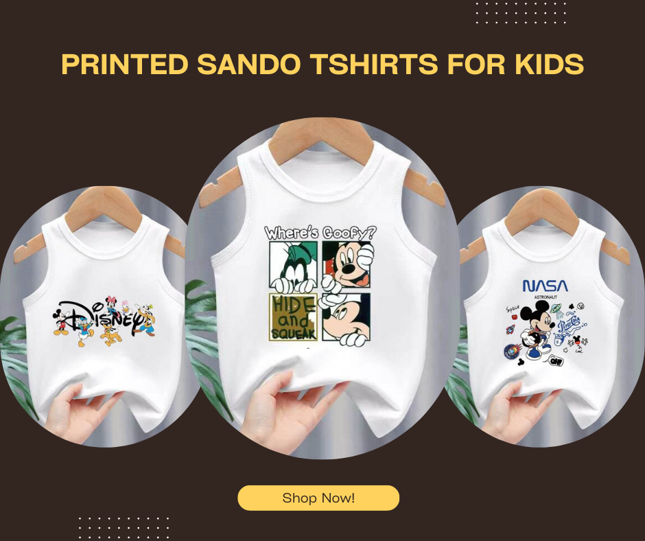 Buy 2 Get 1 Free Sando printed T Shirts for Kids