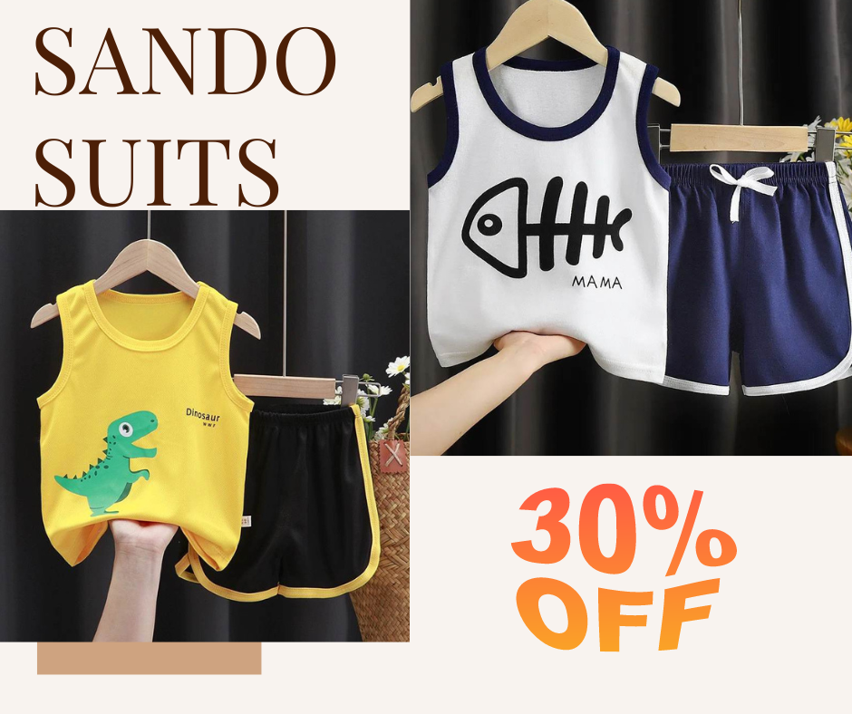 Buy 1 Get 1 Free Printed Sando Suits for Kids