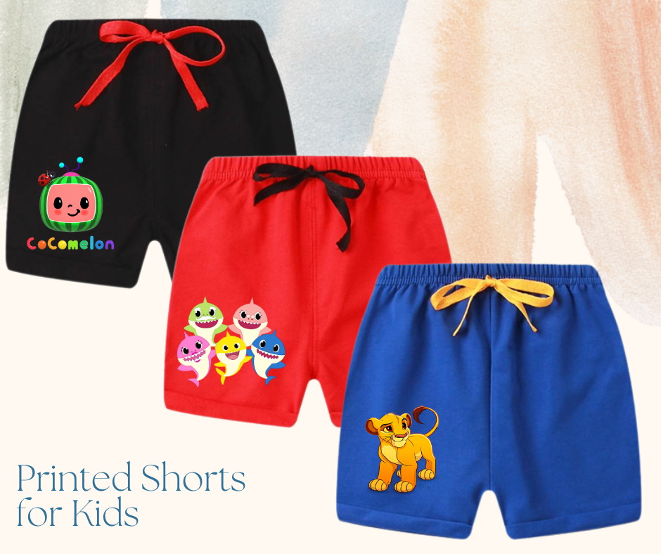 Pack of 3 Printed Shorts for Kids