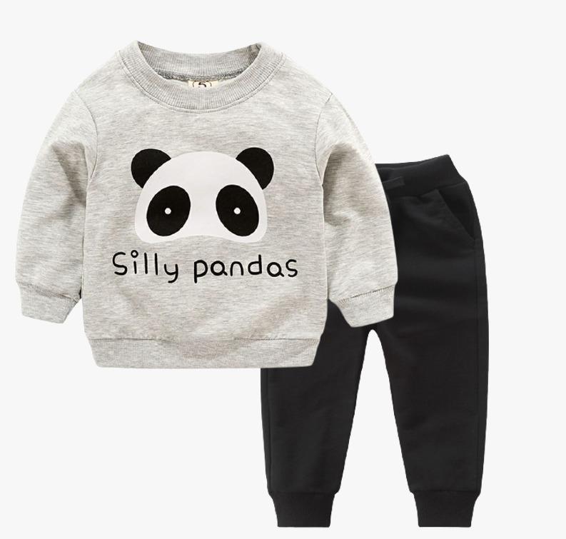 Grey Silly Panda Track suit Kids