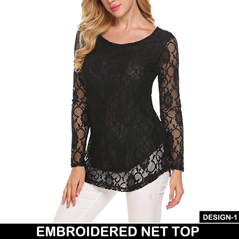 EMBROIDERED NET TOP DESIGN-1